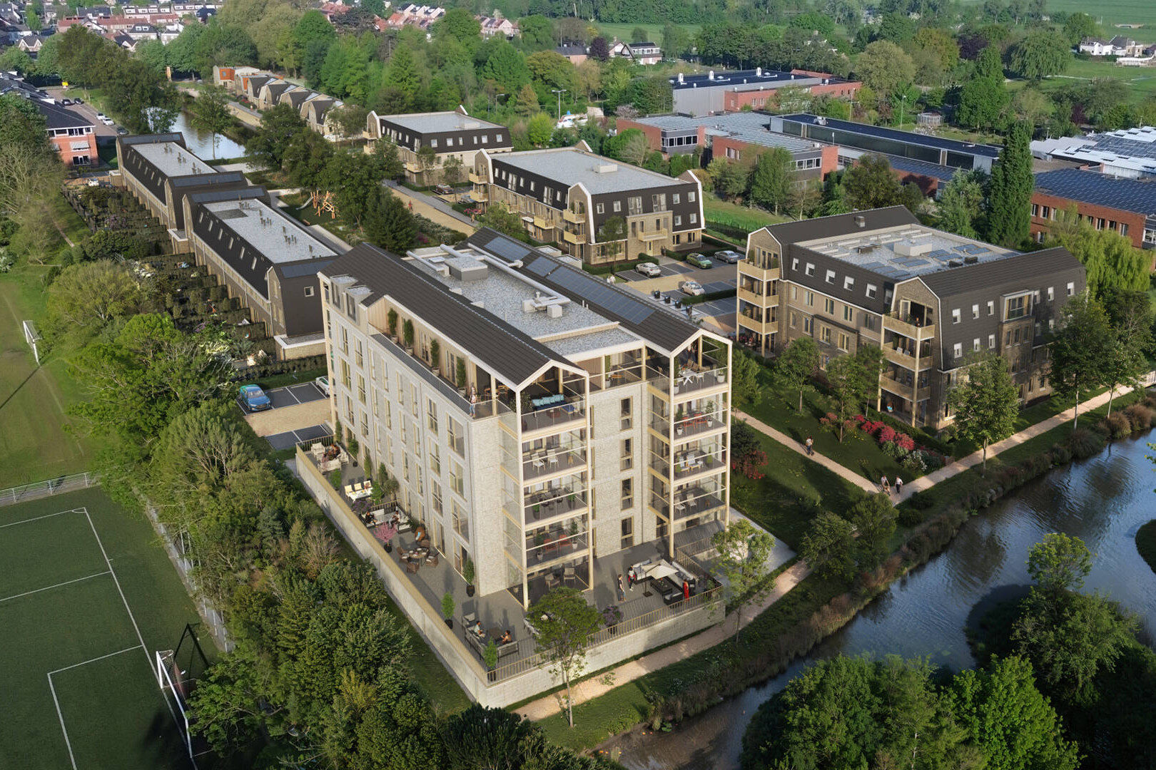 Nieuwbouw maaslandse zoom appartementen vogelvlucht 1536px